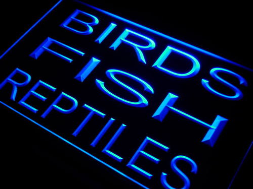 Birds Fish Reptiles Shop Neon Light Sign